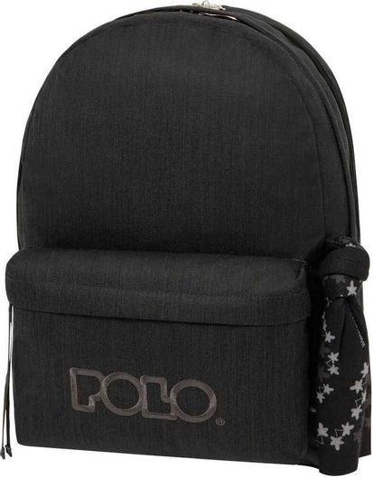 Σχολική Τσάντα Πλάτης Γυμνασίου / Λυκείου Polo Original Double Scarf Μαύρο