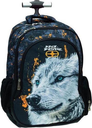 Σχολική Τσάντα Τρόλεϊ Γυμνασίου / Λυκείου Back Me Up Wolf Λευκό