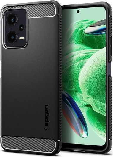 Spigen Rugged Armor Back Cover Σιλικόνης 2mm Matte Black Xiaomi Poco X5 5G, Redmi Note 12 5G