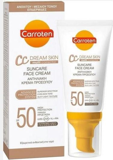 Αντηλιακή Κρέμα Προσώπου Carroten Cc Suncare Αδιάβροχη SPF50 με Χρώμα 50ml