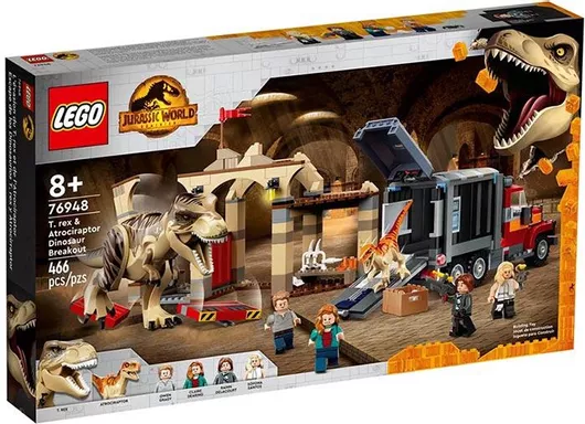 Lego Jurassic World: T Rex Atrociraptor Dinosaur Breakout για 8+ Ετών #76948