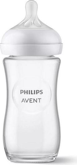 Μπιμπερό Philips Γυάλινο Natural Response με Θηλή Σιλικόνης 240ml για 1+ μηνών