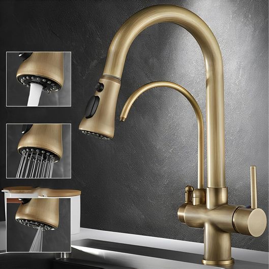 Μπαταρία Κουζίνας HT-1664 Τρίοδη Bronze