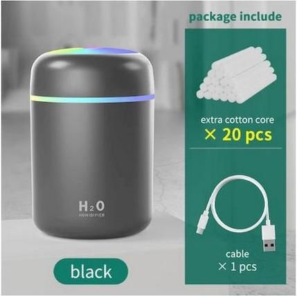 Diffuser Αρωματοθεραπείας Υγραντήρας 300ml Μαύρο