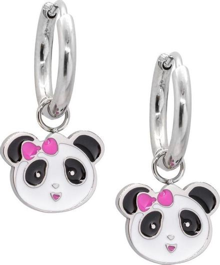 Παιδικά Σκουλαρίκια Σετ Κρικάκι Ατσάλινο με Κρεμαστό Panda