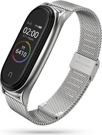 Λουράκι Wearable Tech-Protect για Xiaomi Mi Smart Band 5 / 6 Μέταλλο Ασημί