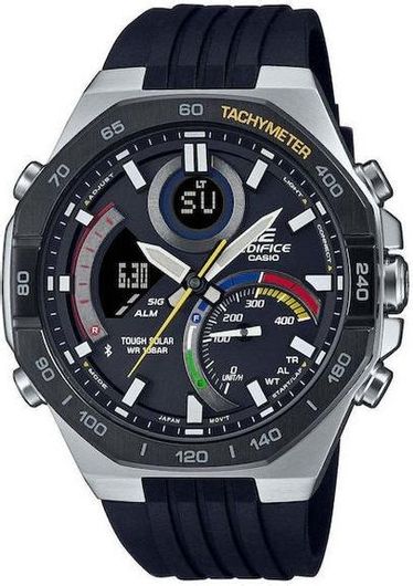 Ανδρικό Ρολόι Casio ECB-950MP-1AEF με Λουράκι από Καουτσούκ Μαύρο