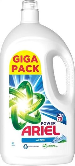 Υγρό Απορρυπαντικό Ρούχων Ariel Power Alpine 70 Μεζούρες