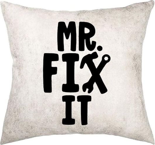 Διακοσμητικό Μαξιλάρι Koupakoupa Mr Fix it Δερματίνης 40x40cm Γκρι