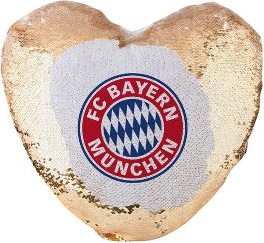 Διακοσμητικό Μαξιλάρι Koupakoupa FC Bayern Munich Καρδιά Μαγικό με Πούλιες 40x40cm Χρυσό