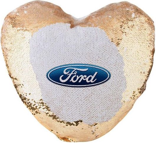 Διακοσμητικό Μαξιλάρι Koupakoupa Ford Καρδιά με Πούλιες 40x40cm Χρυσό