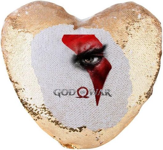 Διακοσμητικό Μαξιλάρι Koupakoupa God of War Stratos Καρδιά με Πούλιες 40x40cm Χρυσό