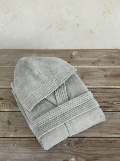 Μπουρνούζι Nima Zen με Κουκούλα Γκρι Ανοιχτό Medium