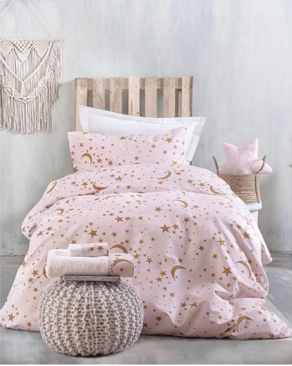Παιδικό Πάπλωμα Rythmos Home Moonlight Βαμβακερό Σετ 160x240cm Ροζ