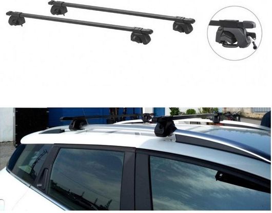 Μπάρες Οροφής Auto Gs 28006 Μεταλλικές με Πόδια & Κλειδαριά 125cm Universal για Αυτοκίνητα με Εργοστασιακές Μπάρες 2τμχ