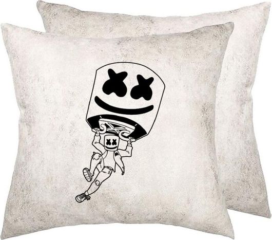 Διακοσμητικό Μαξιλάρι Καναπέ Koupakoupa Fortnite Marshmello Δερματίνης 40x40cm Γκρι