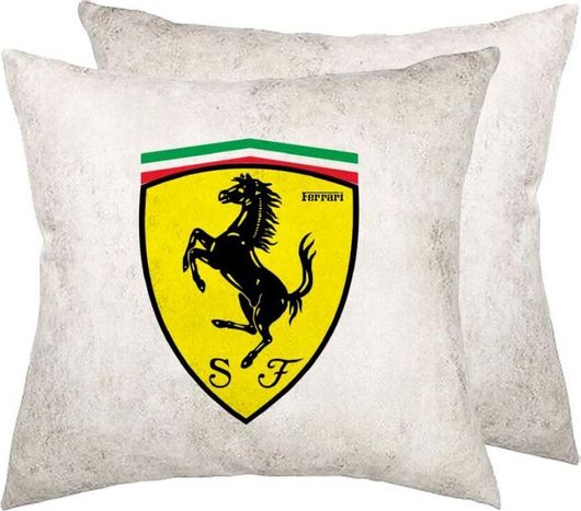 Διακοσμητικό Μαξιλάρι Καναπέ Koupakoupa Ferrari Δερματίνης 40x40cm Γκρι