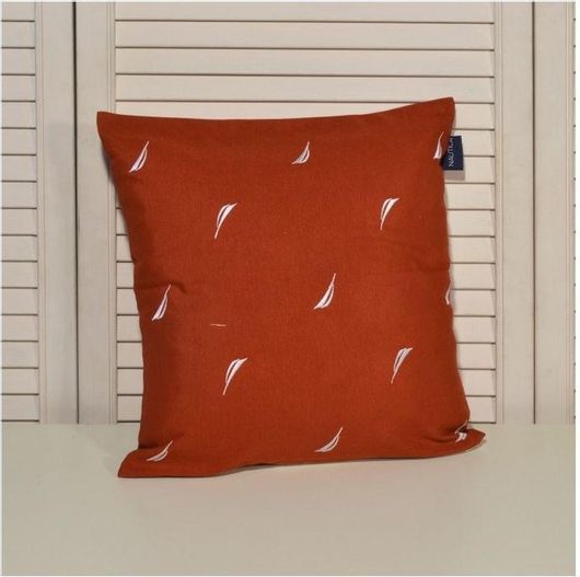 Διακοσμητική Μαξιλαροθήκη Nautica Des 221 Λονέτα Κεντητή με Λευκό Κέντημα Κεραμιδί