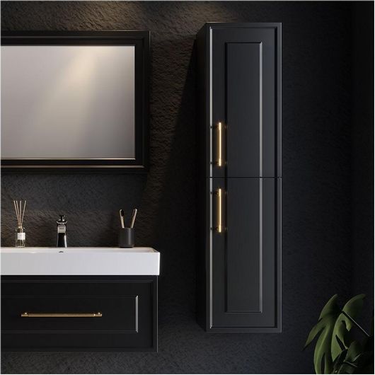 Στήλη Μπάνιου Martin Napoli Τοίχου με Ματ Λάκα 35x35x138cm Μαύρο