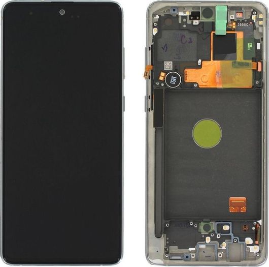 Οθόνη Κινητού με Μηχανισμό Αφής & Πλαίσιο Samsung Service Pack για Galaxy Note 10 Lite Ασημί