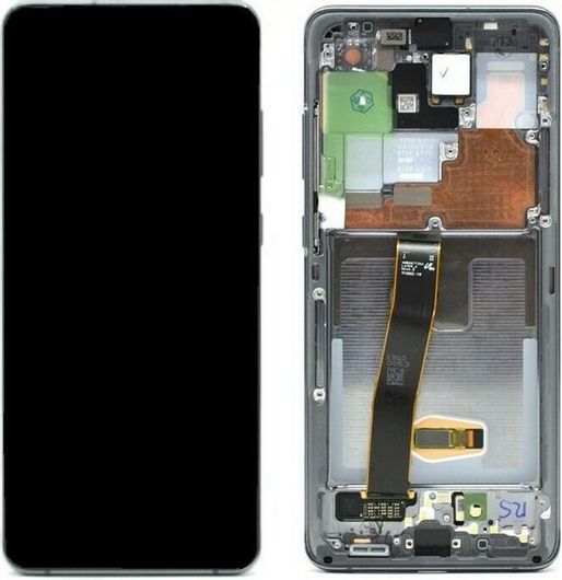 Οθόνη Κινητού με Μηχανισμό Αφής & Πλαίσιο Samsung Service Pack για Galaxy S20 Ultra Γκρι