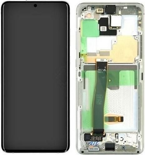 Οθόνη Κινητού με Μηχανισμό Αφής & Πλαίσιο Samsung Service Pack για Galaxy S20 Ultra Λευκό