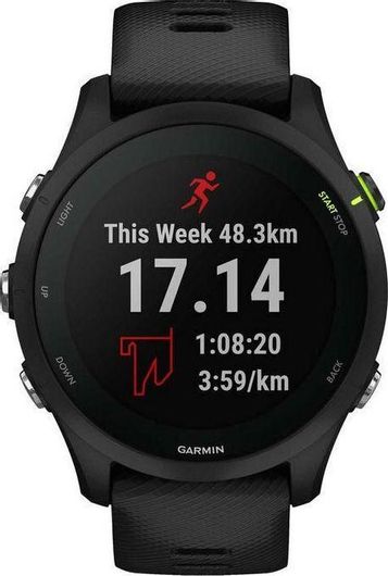 Garmin Forerunner 255 Music 46mm Αδιάβροχο Smartwatch με Παλμογράφο Μαύρο