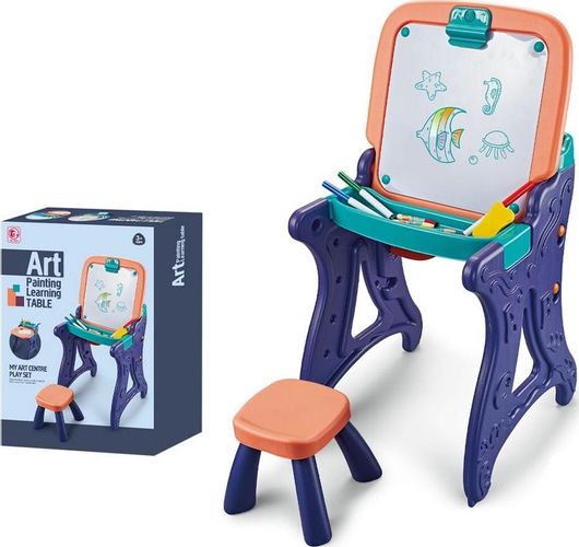 Παιδικός Πίνακας My Art Centre Play Set Μαρκαδόρου Επιδαπέδιος με Σκαμπό Τιρκουάζ για 3+ Ετών