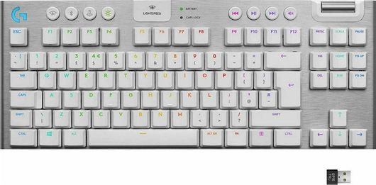 Logitech G915 TKL Ασύρματο Gaming Μηχανικό Πληκτρολόγιο Tenkeyless με GL Tactile διακόπτες & RGB φωτισμό Αγγλικό USΛευκό