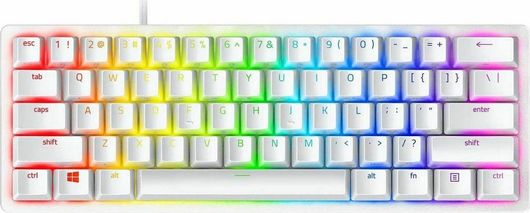 Razer Huntsman Mini Gaming Μηχανικό Πληκτρολόγιο 60% με Razer Clicky διακόπτες & RGB φωτισμό Αγγλικό USΛευκό
