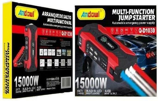 Εκκινητής Μπαταρίας Αυτοκινήτου Andowl Φορητός με Power Bank
