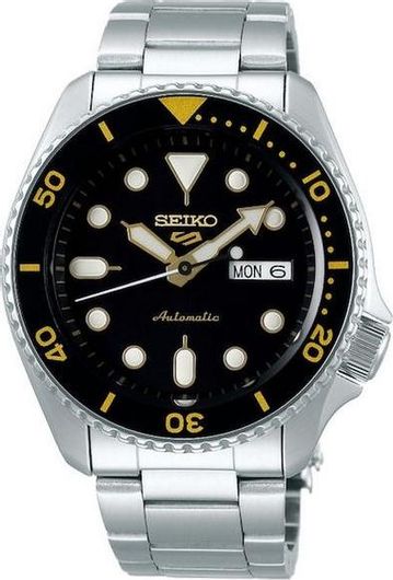 Ανδρικό Ρολόι Seiko 5 Sports SRPD57K1 με Μεταλλικό Μπρασελέ Ασημί