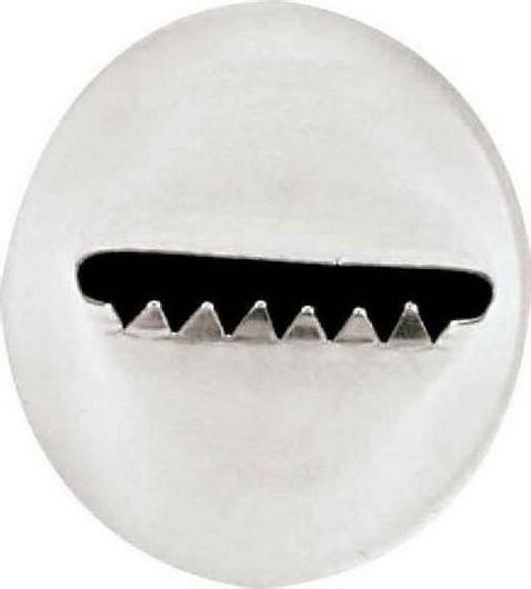 Μύτη Κορνέ Paderno 47350-01 Ανοξείδωτη Μονοκόμματη Μακρόστενη Ριγέ 25 / 31 / 36mm Σετ 6τμχ