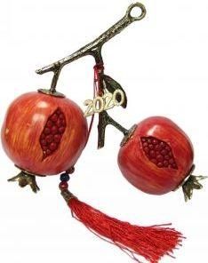 Γούρι για το Σπίτι Kostibas 5698-011U Ρόδι Κόκκινο Χρυσαφί