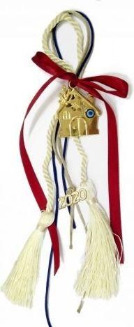 Γούρι για το Σπίτι Kostibas 6710-603X Σπίτι με Μάτι Μέταλλο Χρυσαφί