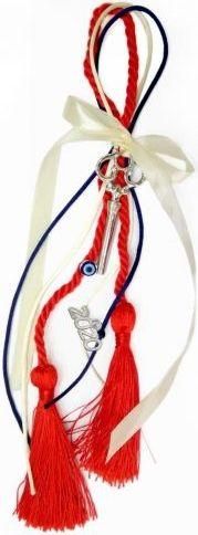 Γούρι για το Σπίτι Kostibas 6710-607A Κλειδί με Μάτι Μέταλλο Ασημί