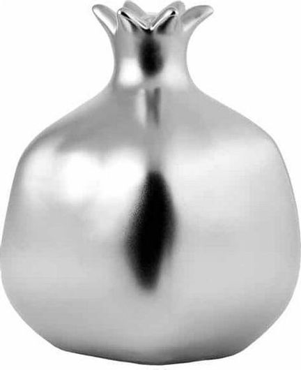 Γούρι για το Σπίτι Ρόδι Κεραμικό 14x20cm Ασημί