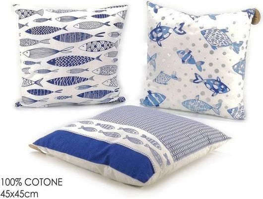 Διακοσμητικό Μαξιλάρι Τετράγωνο με Καλοκαιρινό Διάκοσμο 45x45cm σε 3 Σχέδια