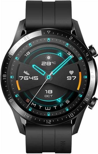 Huawei Watch GT 2 Sport Stainless Steel 46mm Αδιάβροχο με Παλμογράφο Matte Black