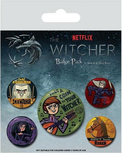 Σετ κονκάρδες 5 τεμ The Witcher Slayer Badge Pack BP80727