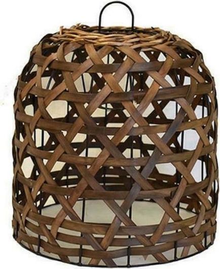 Καπέλο Φωτιστικού Mastershop Στρογγυλό Καφέ με Διάμετρο 33cm