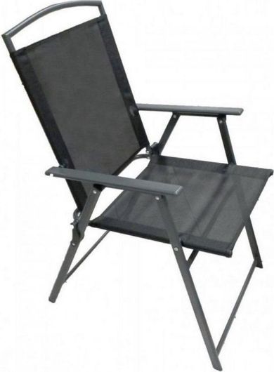 Καρέκλα Παραλίας 7Α-541 Πολυθρόνα με Μεταλλικό Σκελετό Μαύρο
