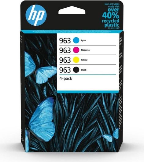 HP 963 Γνήσιο Πακέτο 4 Μελανιών Εκτυπωτή InkJet Κίτρινο/Κυανό/Ματζέντα/Μαύρο 6ZC70AE