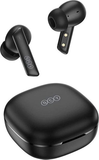 Bluetooth Handsfree QCY HT05 In-ear με Θήκη Φόρτισης Μαύρο