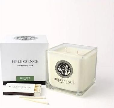 Αρωματικό Κερί Helessence Black Pine & Lily Κρίνος / Πεύκο / Μαύρο Ουντ 220gr