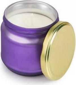 Αρωματικό Κερί Vegan από 100% Σόγια Standard 8x8,5cm σε Κυλινδρικό Βάζο Μοβ Σατινέ