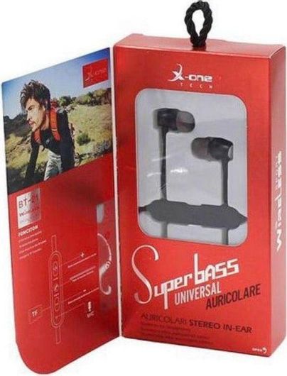 Bluetooth Handsfree X-One BT-21 In-ear με Αντοχή στον Ιδρώτα Μαύρο