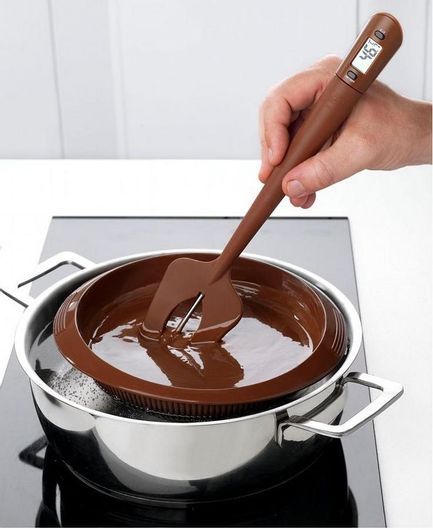 Σπάτουλα Ζαχαροπλαστικής Σιλικόνης με Θερμόμετρο -40°C έως 160°C