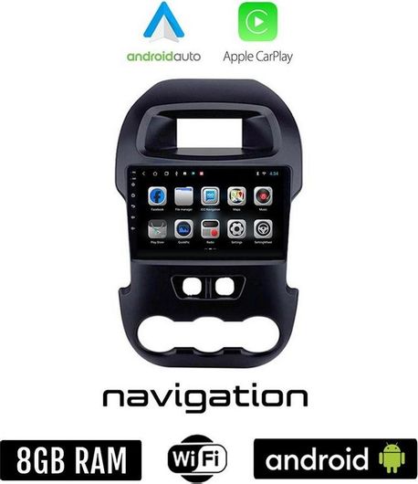 Ηχοσύστημα Αυτοκινήτου για Ford Ranger 2011-2015 με Bluetooth / USB / WiFi / GPS & Οθόνη Αφής 9"