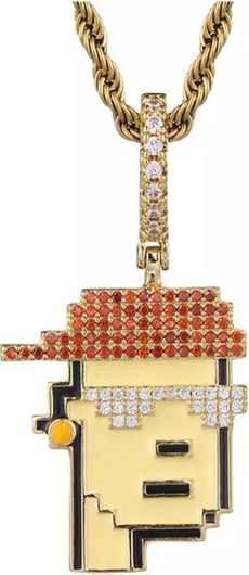 Ανδρικό Κολιέ Crypto NFT Pendant από Ορείχαλκο Επιχρυσωμένο